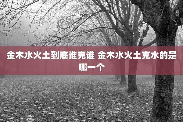 金木水火土到底谁克谁 金木水火土克水的是哪一个
