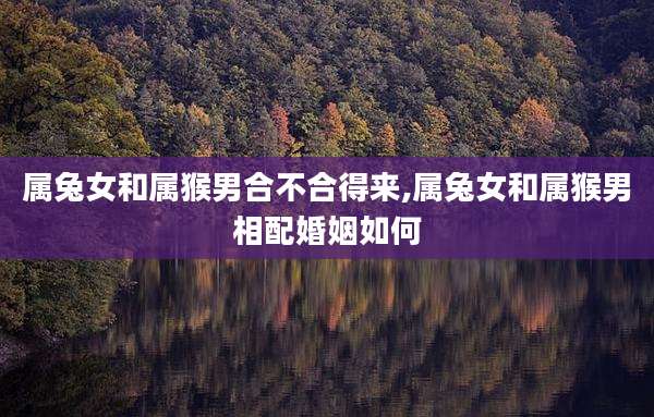 属兔女和属猴男合不合得来,属兔女和属猴男相配婚姻如何