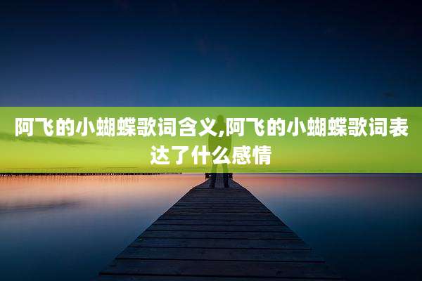 阿飞的小蝴蝶歌词含义,阿飞的小蝴蝶歌词表达了什么感情