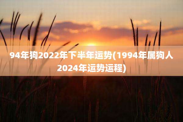 94年狗2022年下半年运势(1994年属狗人2024年运势运程)