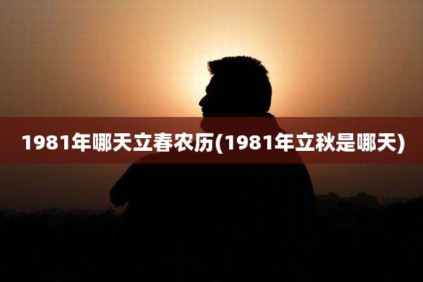1981年哪天立春农历(1981年立秋是哪天)