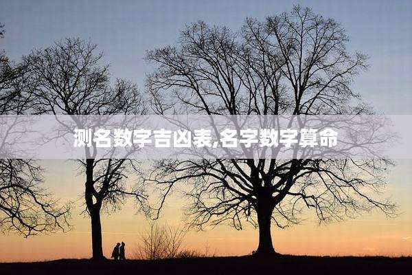 测名数字吉凶表,名字数字算命