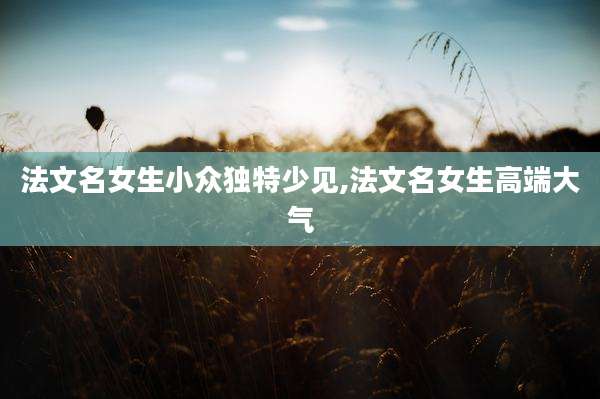法文名女生小众独特少见,法文名女生高端大气