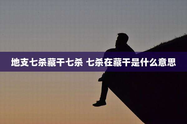 地支七杀藏干七杀 七杀在藏干是什么意思