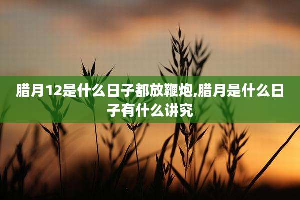 腊月12是什么日子都放鞭炮,腊月是什么日子有什么讲究