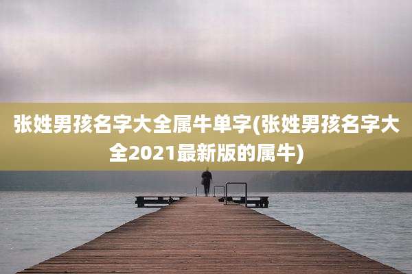 张姓男孩名字大全属牛单字(张姓男孩名字大全2021最新版的属牛)