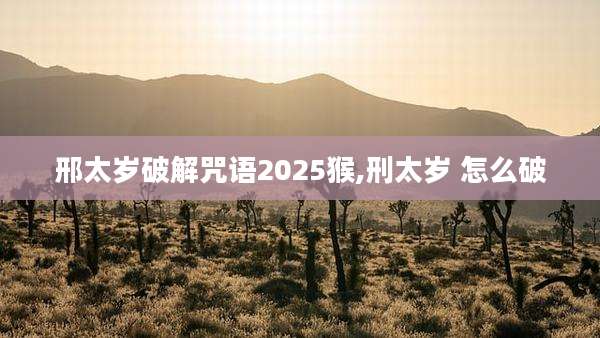 邢太岁破解咒语2025猴,刑太岁 怎么破