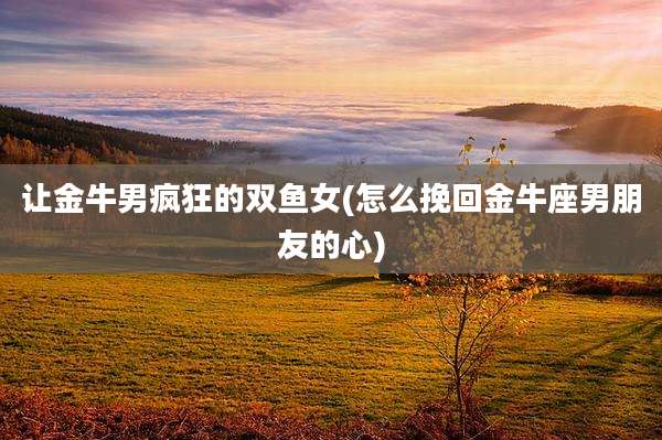 让金牛男疯狂的双鱼女(怎么挽回金牛座男朋友的心)