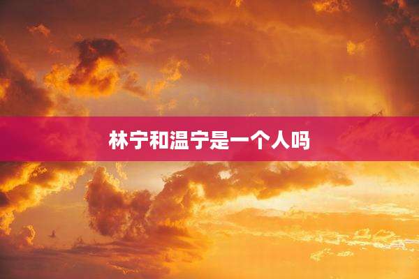 林宁和温宁是一个人吗