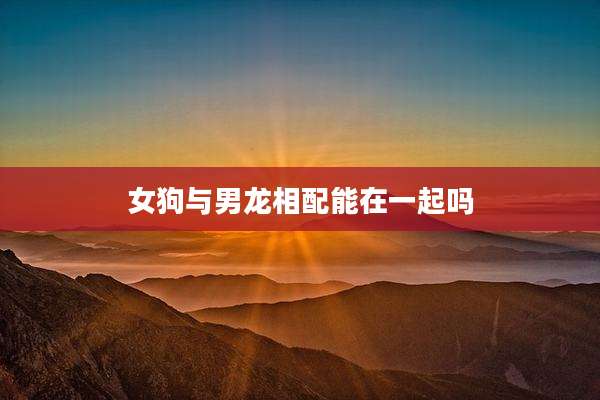 女狗与男龙相配能在一起吗