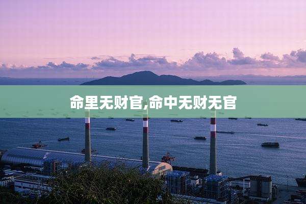 命里无财官,命中无财无官
