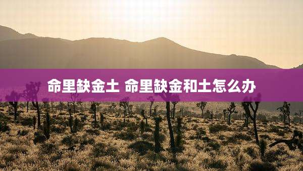 命里缺金土 命里缺金和土怎么办