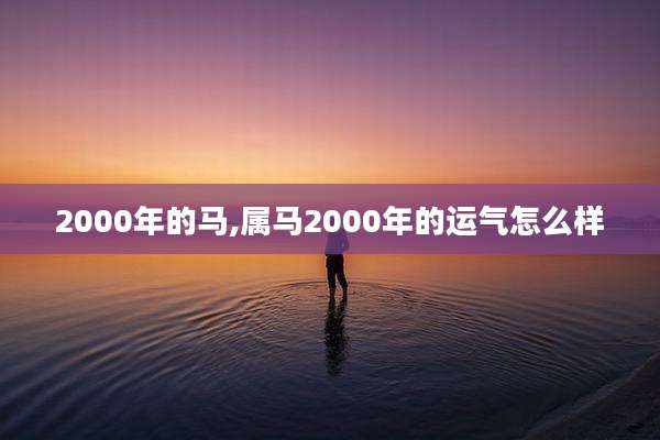 2000年的马,属马2000年的运气怎么样