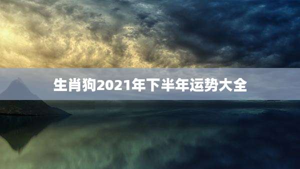 生肖狗2021年下半年运势大全