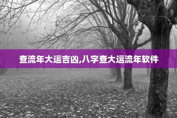 查流年大运吉凶,八字查大运流年软件