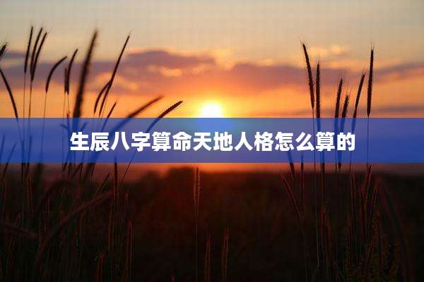 生辰八字算命天地人格怎么算的