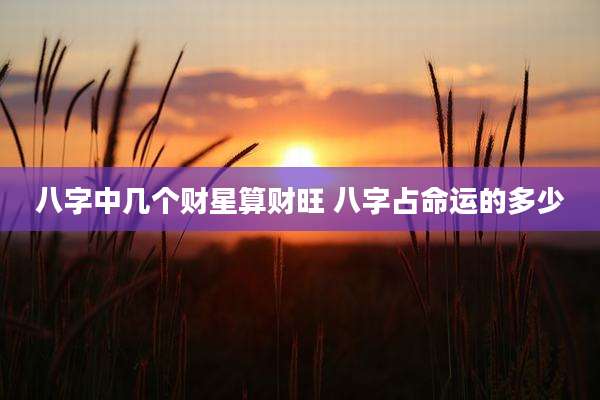八字中几个财星算财旺 八字占命运的多少