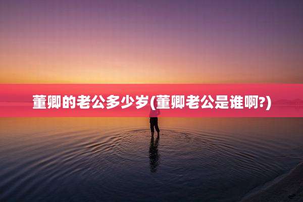 董卿的老公多少岁(董卿老公是谁啊?)