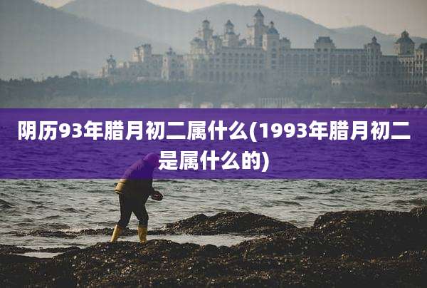 阴历93年腊月初二属什么(1993年腊月初二是属什么的)