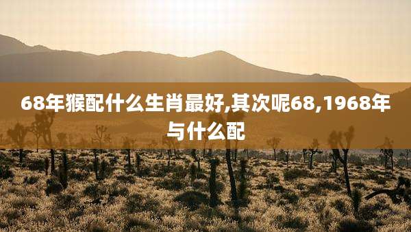 68年猴配什么生肖最好,其次呢68,1968年与什么配