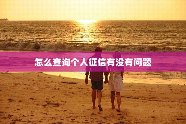 怎么查询个人征信有没有问题