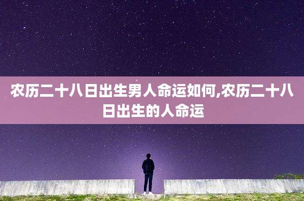 农历二十八日出生男人命运如何,农历二十八日出生的人命运