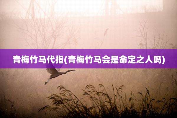 青梅竹马代指(青梅竹马会是命定之人吗)
