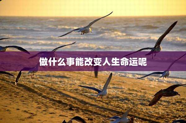 做什么事能改变人生命运呢
