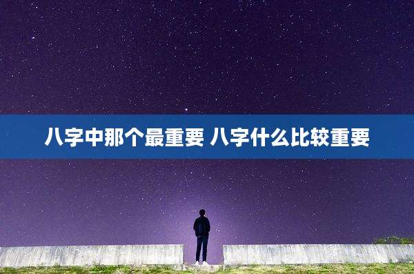 八字中那个最重要 八字什么比较重要