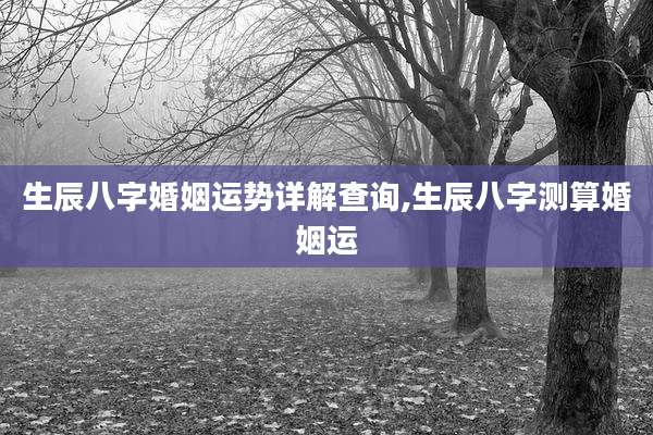 生辰八字婚姻运势详解查询,生辰八字测算婚姻运