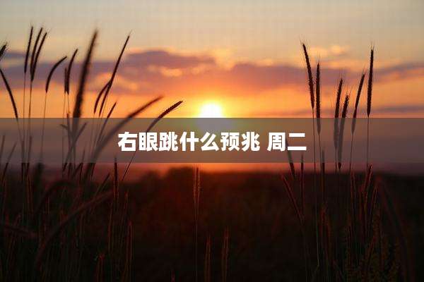 右眼跳什么预兆 周二