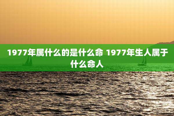 1977年属什么的是什么命 1977年生人属于什么命人