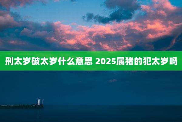 刑太岁破太岁什么意思 2025属猪的犯太岁吗