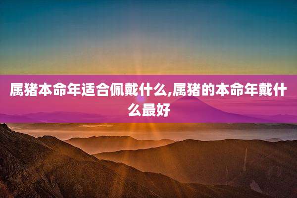 属猪本命年适合佩戴什么,属猪的本命年戴什么最好