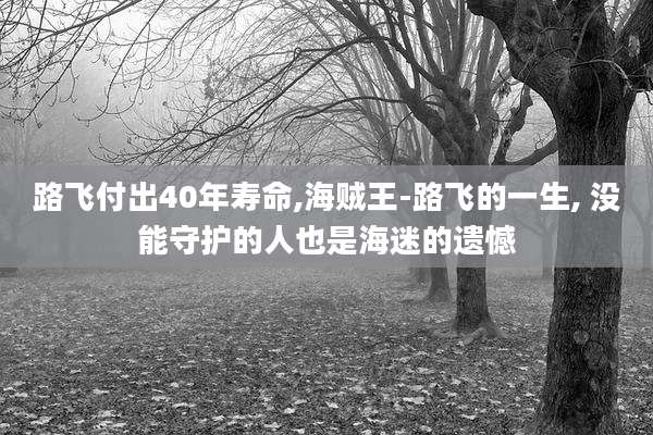 路飞付出40年寿命,海贼王-路飞的一生, 没能守护的人也是海迷的遗憾