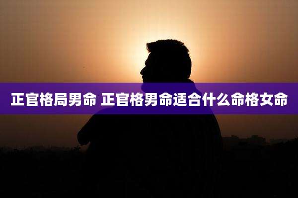 正官格局男命 正官格男命适合什么命格女命