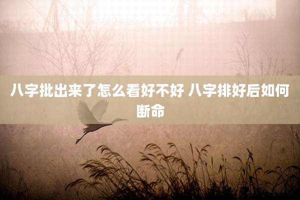 八字批出来了怎么看好不好 八字排好后如何断命