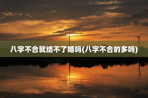 八字不合就结不了婚吗(八字不合的多吗)