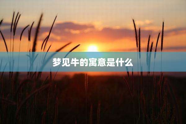 梦见牛的寓意是什么