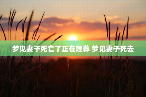 梦见妻子死亡了正在埋葬 梦见妻子死去