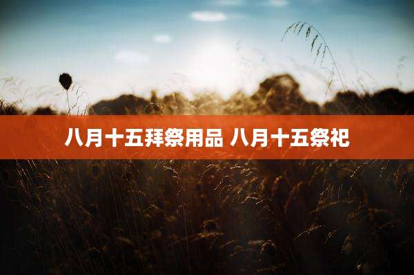 八月十五拜祭用品 八月十五祭祀