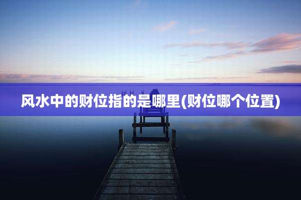 风水中的财位指的是哪里(财位哪个位置)