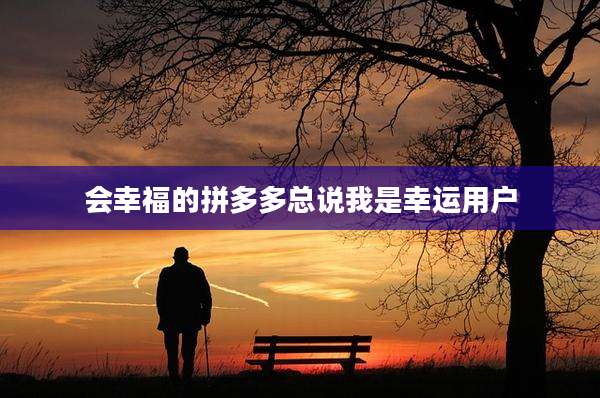 会幸福的拼多多总说我是幸运用户