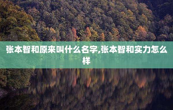 张本智和原来叫什么名字,张本智和实力怎么样