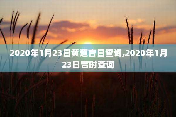 2020年1月23日黄道吉日查询,2020年1月23日吉时查询
