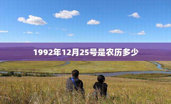 1992年12月25号是农历多少