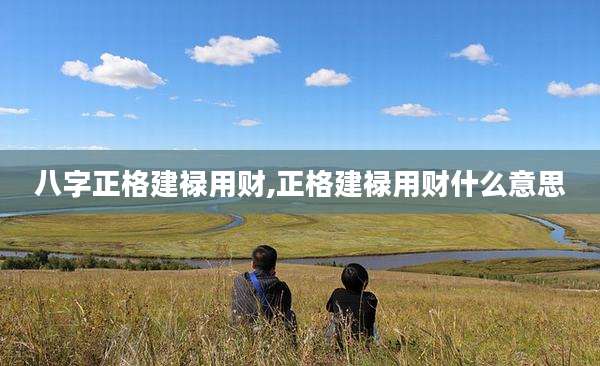 八字正格建禄用财,正格建禄用财什么意思