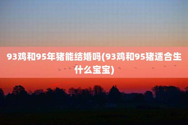93鸡和95年猪能结婚吗(93鸡和95猪适合生什么宝宝)