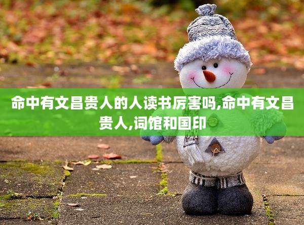 命中有文昌贵人的人读书厉害吗,命中有文昌贵人,词馆和国印