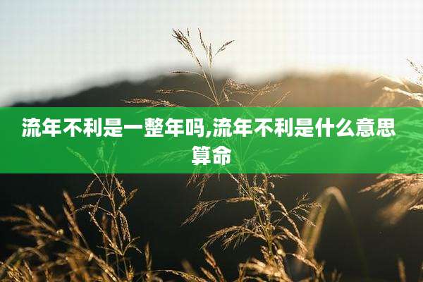 流年不利是一整年吗,流年不利是什么意思 算命